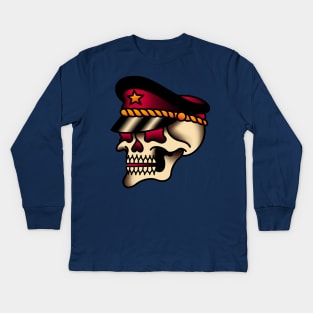 American Traditional Skull Kids Long Sleeve T-Shirt